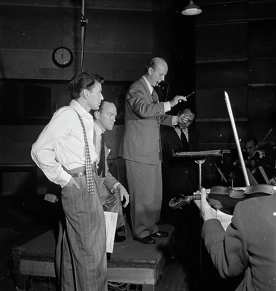 Portrait of Frank Sinatra and Axel Stordahl, Liederkrantz Hall, New York, N.Y. ca. 1947. Creator: William Paul Gottlieb
