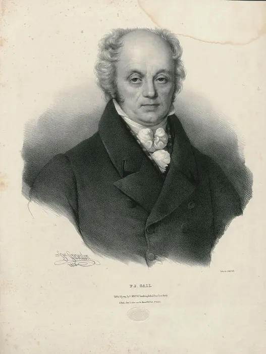 Framed Print : Portrait of Franz Joseph Gall (1758-1828), 1828. Creator: Grevedon, Pierre Louis Henri (1776-1860) Framed Print : Portrait of Franz Joseph Gall (1758-1828), 1828. Creator: Grevedon, Pierre Louis Henri (1776-1860)