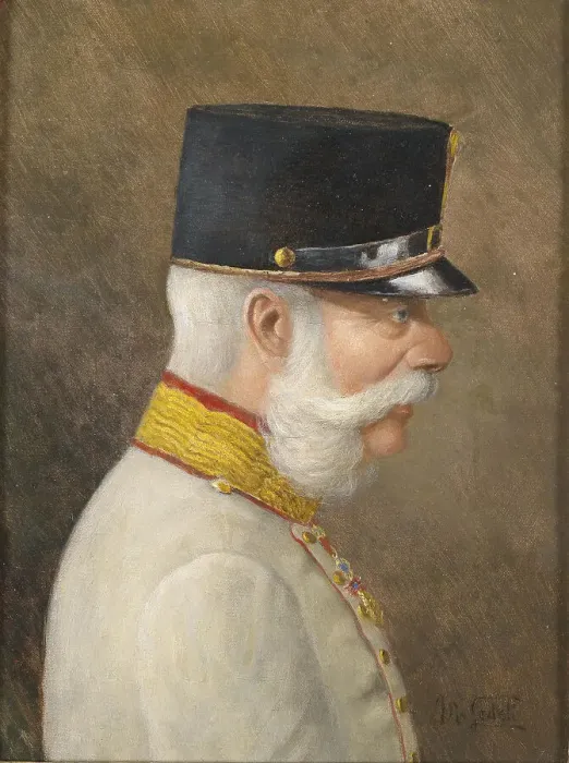 Framed Print : Portrait of Franz Joseph I of Austria. Artist: Ledeli, Moritz (1856-1920) Framed Print : Portrait of Franz Joseph I of Austria. Artist: Ledeli, Moritz (1856-1920)
