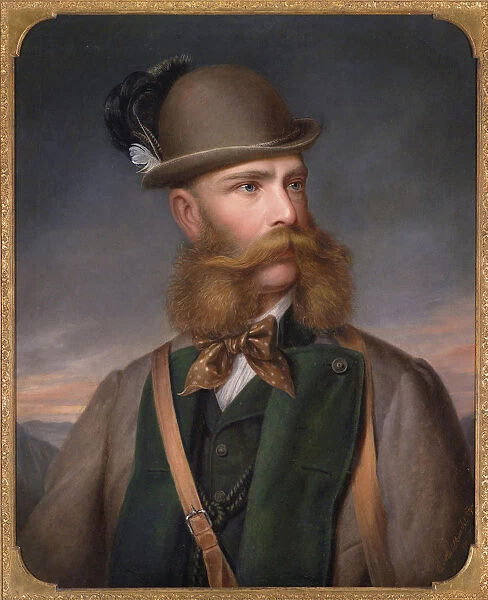 Portrait of Franz Joseph I of Austria in Hunting Dress, 1877. Artist: Mahlknecht, Edmund (1820-1903)
