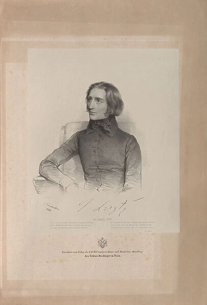 Portrait of Franz Liszt (1811-1886), 1838. Creator: Kriehuber, Josef (1800-1876)