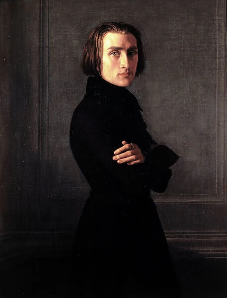 Portrait of Franz Liszt (1811-1886), composer and pianist, 1839. Creator: Henri Lehmann