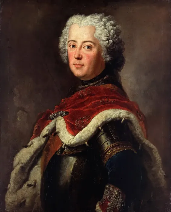 Framed Print : Portrait of Frederick II of Prussia (1712?1786) as Crown Prince, 1739. Artist: Pesne, Antoine (1683-1757)