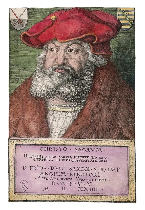 Framed Print : Portrait of Frederick III, Elector of Saxony (1463-1525), 1524. Creator: Durer, Albrecht (1471-1528) Framed Print : Portrait of Frederick III, Elector of Saxony (1463-1525), 1524. Creator: Durer, Albrecht (1471-1528)