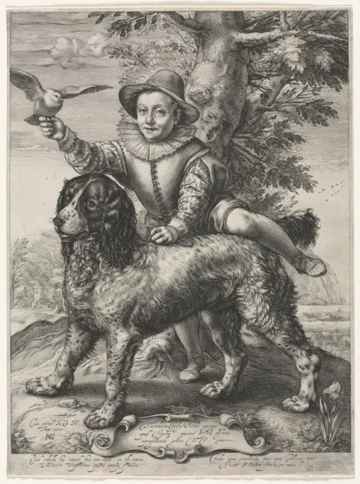Framed Print : Portrait of Frederick de Vries and His Dog, 1597. Creator: Hendrick Goltzius (Dutch, 1558-1617) Framed Print : Portrait of Frederick de Vries and His Dog, 1597. Creator: Hendrick Goltzius (Dutch, 1558-1617)
