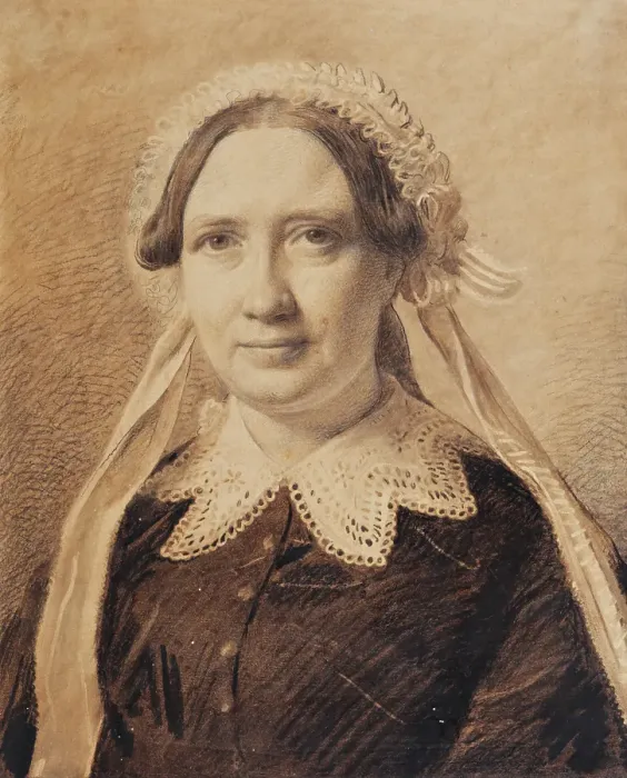 Framed Print : Portrait of Frederikke Vilhelmine Hage, born Faber, 1851. Creator: Constantin Hansen Framed Print : Portrait of Frederikke Vilhelmine Hage, born Faber, 1851. Creator: Constantin Hansen
