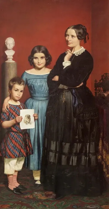 Framed Print : Portrait of Frederikke Vilhelmine Hage with Children, 1850. Creator: Wilhelm Marstrand Framed Print : Portrait of Frederikke Vilhelmine Hage with Children, 1850. Creator: Wilhelm Marstrand
