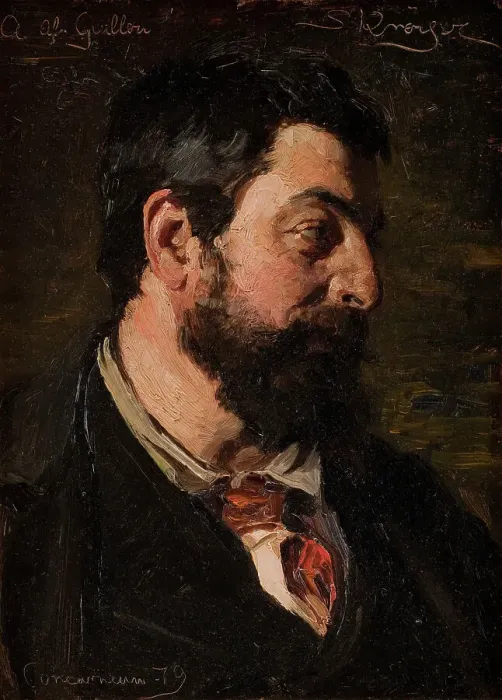 Framed Print : Portrait of the French painter Alfred Guillou, 1879. Creator: Peder Severin Kroyer Framed Print : Portrait of the French painter Alfred Guillou, 1879. Creator: Peder Severin Kroyer