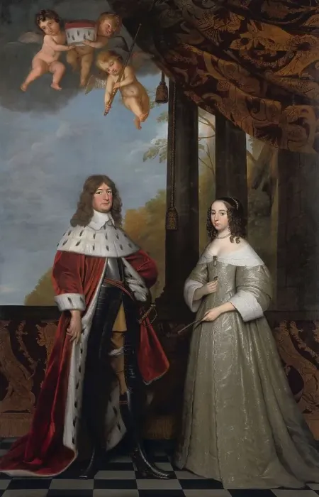 Framed Print : Portrait of Friedrich Wilhelm (1620-88), Elector of Brandenburg, and his Wife Louise Henri... 1647. Creator: Gerrit van Honthorst Framed Print : Portrait of Friedrich Wilhelm (1620-88), Elector of Brandenburg, and his Wife Louise Henri... 1647. Creator: Gerrit van Honthorst