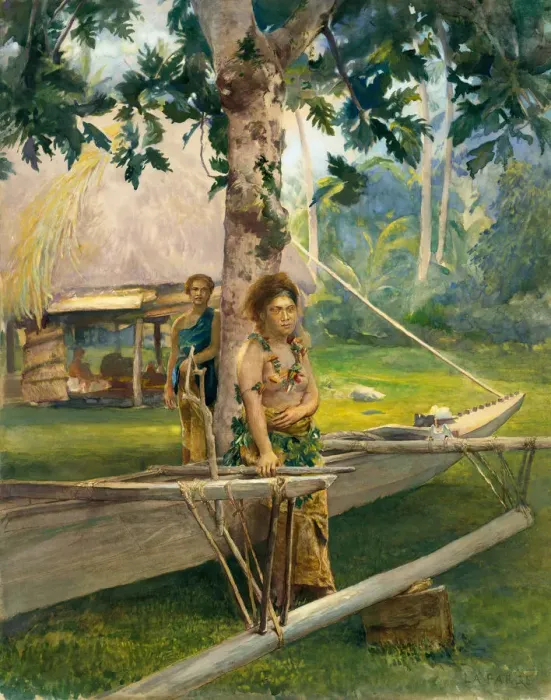 Framed Print : Portrait of Fse, the Taupo, or Official Virgin, of Fagaloa Bay, and Her Duenna, Samoa, 1891 (?) Framed Print : Portrait of Fse, the Taupo, or Official Virgin, of Fagaloa Bay, and Her Duenna, Samoa, 1891 (?)