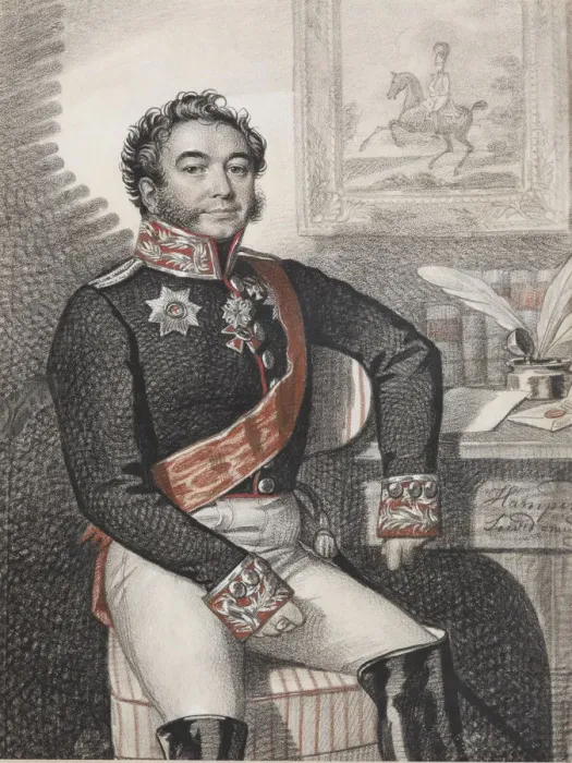 Framed Print : Portrait of Fyodor Petrovich Opochinin (1779-1852), 1826. Creator: Hampeln, Carl Framed Print : Portrait of Fyodor Petrovich Opochinin (1779-1852), 1826. Creator: Hampeln, Carl