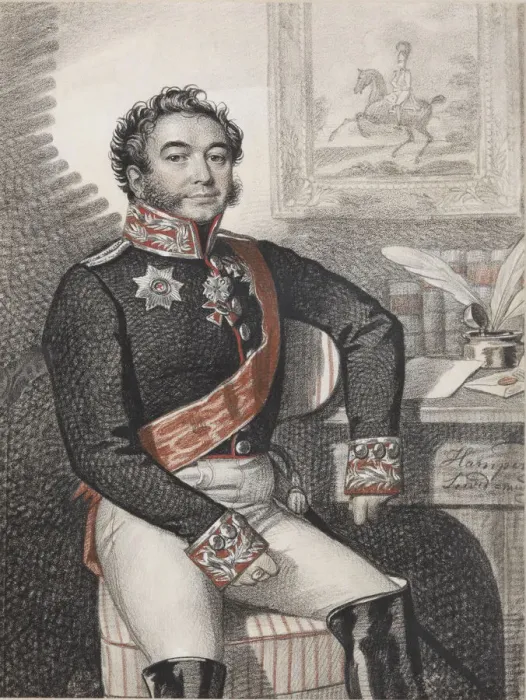 Framed Print : Portrait of Fyodor Petrovich Opochinin (1779-1852), 1826. Creator: Hampeln, Carl Framed Print : Portrait of Fyodor Petrovich Opochinin (1779-1852), 1826. Creator: Hampeln, Carl