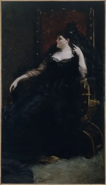 Framed Print : Portrait de -Gabrielle Krauss (1842-1906), chanteuse, 1883. Creator: Georges Jules Victor Clairin Framed Print : Portrait de -Gabrielle Krauss (1842-1906), chanteuse, 1883. Creator: Georges Jules Victor Clairin
