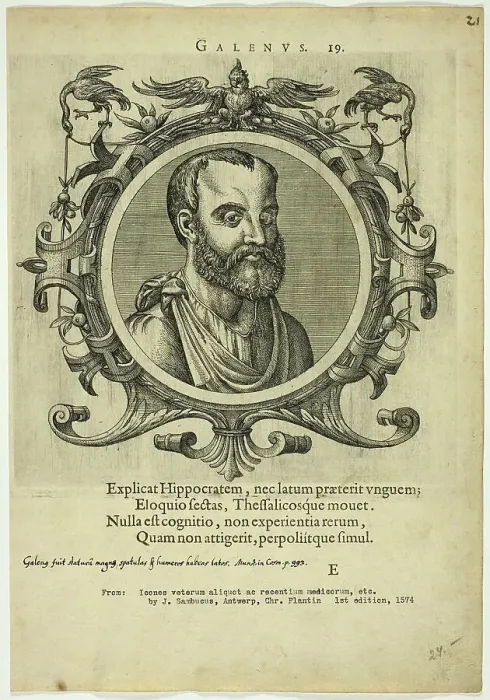 Framed Print : Portrait of Galenus, published 1574. Creators: Unknown, Johannes Sambucus Framed Print : Portrait of Galenus, published 1574. Creators: Unknown, Johannes Sambucus