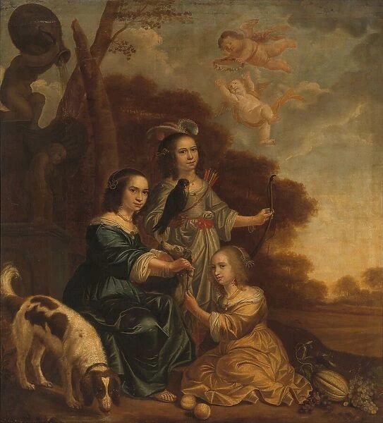 Portrait of Geertruyt, Margriet and Anna Delff, the Artist's Daughters (Portrait of three... 1660. Creator: Jacob Willemsz. Delff the Younger)