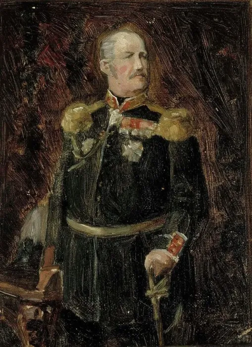 Framed Print : Portrait of General Adjutant, Count Adolf Aminoff, Sketch, 1875-1876. Creator: Albert Edelfelt Framed Print : Portrait of General Adjutant, Count Adolf Aminoff, Sketch, 1875-1876. Creator: Albert Edelfelt