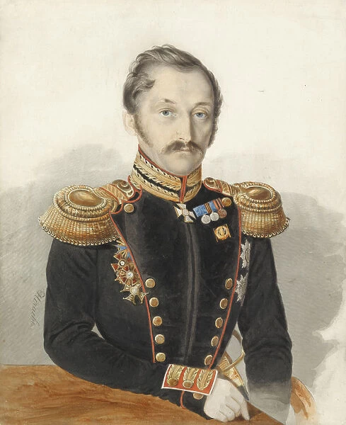 Portrait of General Alexander Danilovich Gerstenzweig (1818-1861). Artist: Nechayev, Ivan Alexeyevich (active 1835-1850)