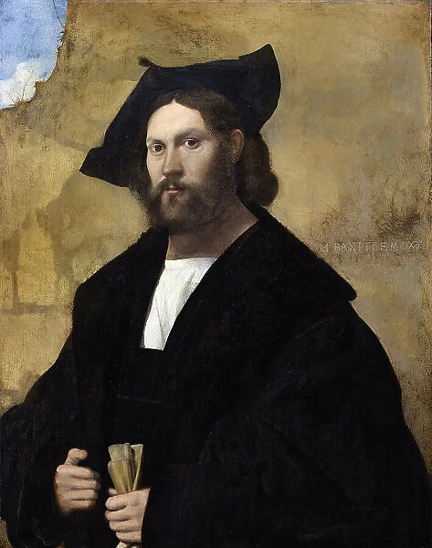 Portrait of a gentleman in black, 1521. Creator: Basaiti, Marco (c. 1470-1530)