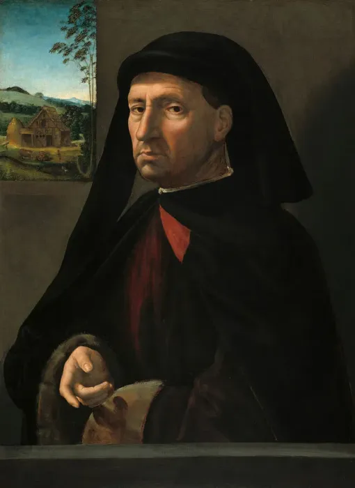 Framed Print : Portrait of a Gentleman, c. 1505. Creator: Ridolfo Ghirlandaio Framed Print : Portrait of a Gentleman, c. 1505. Creator: Ridolfo Ghirlandaio
