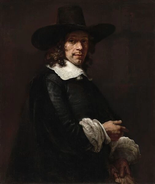 Portrait of a Gentleman with a Tall Hat and Gloves, c. 1656  /  1658