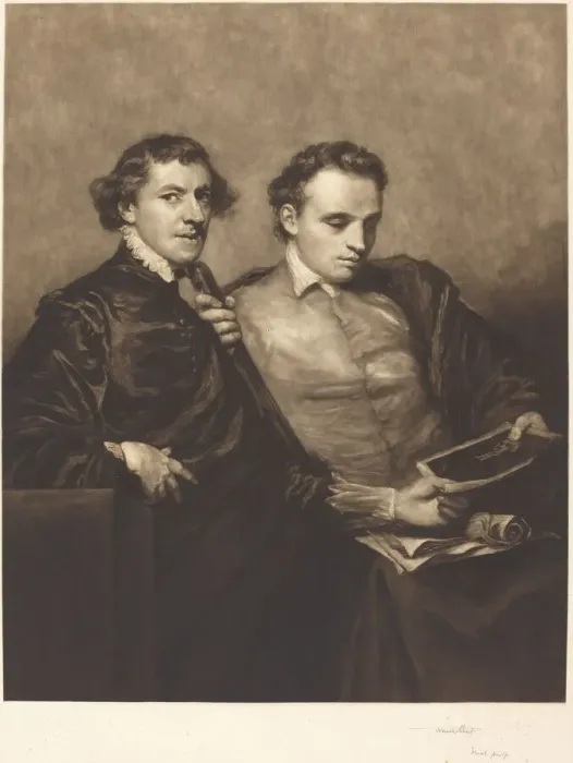 Framed Print : Portrait of Two Gentlemen, 1905. Creator: Frank Short Framed Print : Portrait of Two Gentlemen, 1905. Creator: Frank Short