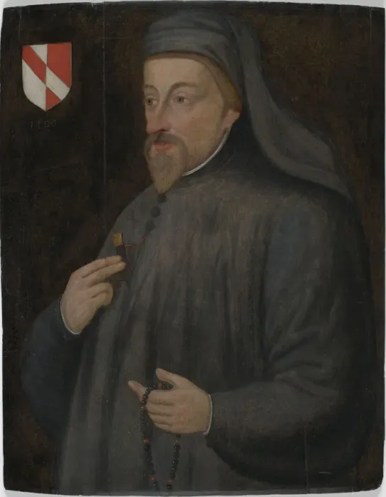 Framed Print : Portrait of Geoffrey Chaucer, Early 17th cen Framed Print : Portrait of Geoffrey Chaucer, Early 17th cen