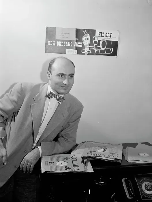 Framed Print : Portrait of George Avakian in his office or home, New York, N.Y.(?), 1938. Creator: William Paul Gottlieb Framed Print : Portrait of George Avakian in his office or home, New York, N.Y.(?), 1938. Creator: William Paul Gottlieb