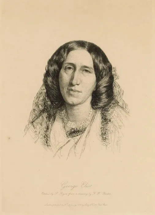Framed Print : Portrait of George Eliot (1819-1880), 1882. Creator: Rajon, Paul-Adolphe (1842-1888) Framed Print : Portrait of George Eliot (1819-1880), 1882. Creator: Rajon, Paul-Adolphe (1842-1888)