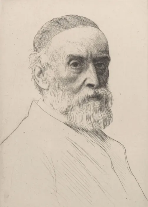 Framed Print : Portrait of George Frederic Watts, 1879. Creator: Alphonse Legros Framed Print : Portrait of George Frederic Watts, 1879. Creator: Alphonse Legros