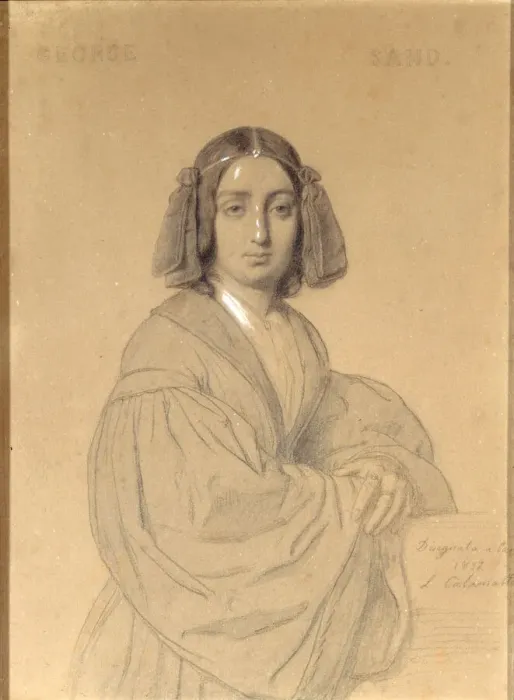 Framed Print : Portrait of George Sand, 1837. Creator: Calamatta, Luigi (1802-1869) Framed Print : Portrait of George Sand, 1837. Creator: Calamatta, Luigi (1802-1869)