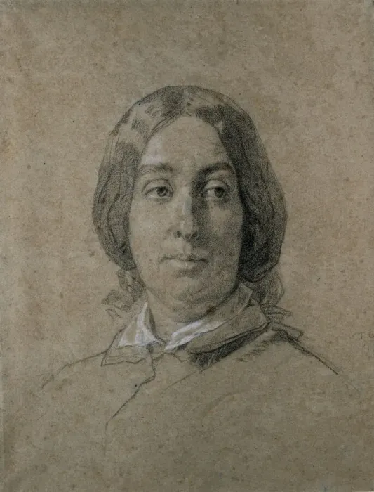 Framed Print : Portrait of George Sand. Creator: Couture, Thomas (1815-1879)