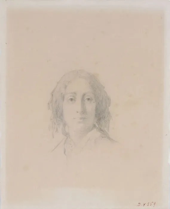 Framed Print : Portrait of George Sand. Creator: Manceau, Alexandre Damien (1817-1865) Framed Print : Portrait of George Sand. Creator: Manceau, Alexandre Damien (1817-1865)