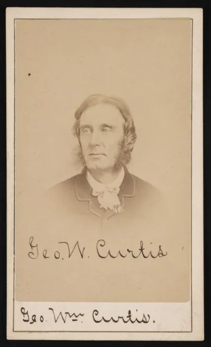 Framed Print : Portrait of George William Curtis (1824-1892), Circa 1870s. Creator: Purdy & Frear Framed Print : Portrait of George William Curtis (1824-1892), Circa 1870s. Creator: Purdy & Frear