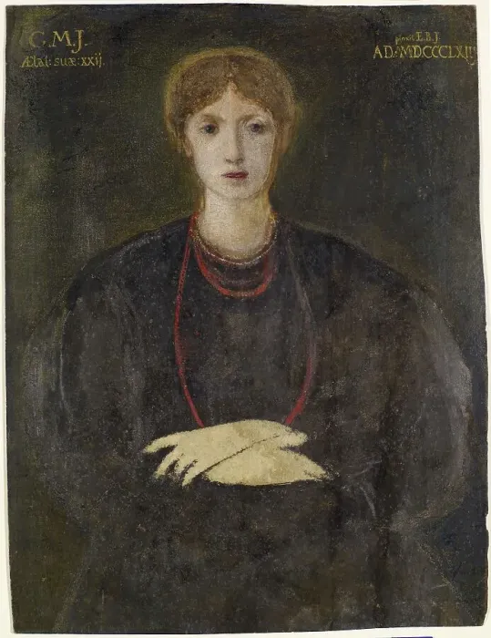 Framed Print : Portrait of Georgiana Burne-Jones (1840-1920), 1863. Creator: Sir Edward Coley Burne-Jones Framed Print : Portrait of Georgiana Burne-Jones (1840-1920), 1863. Creator: Sir Edward Coley Burne-Jones