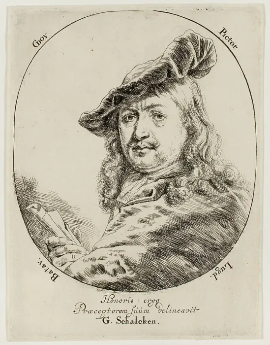 Framed Print : Portrait of Gerard Dou, the Painter, 1660 / 80. Creator: Godfried Schalcken Framed Print : Portrait of Gerard Dou, the Painter, 1660 / 80. Creator: Godfried Schalcken