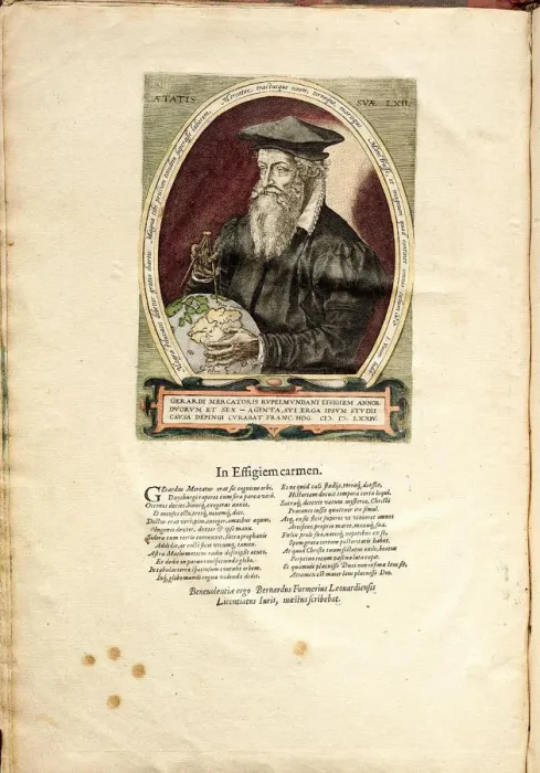 Framed Print : Portrait of Gerardus Mercator (1512-1594) aged 62. Artist: Hogenberg, Frans (1535-1590) Framed Print : Portrait of Gerardus Mercator (1512-1594) aged 62. Artist: Hogenberg, Frans (1535-1590)