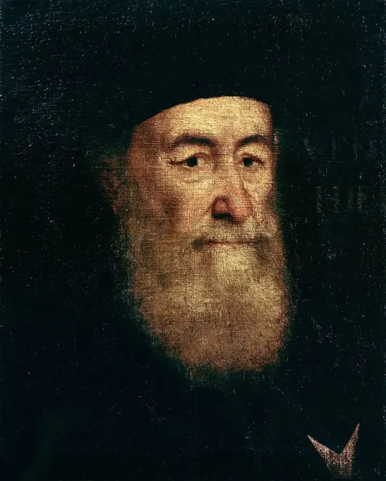 Framed Print : Portrait of Gerolamo Venier, Knight of Malta, c. 1580. Creator: Tintoretto, Jacopo (1518-1594)