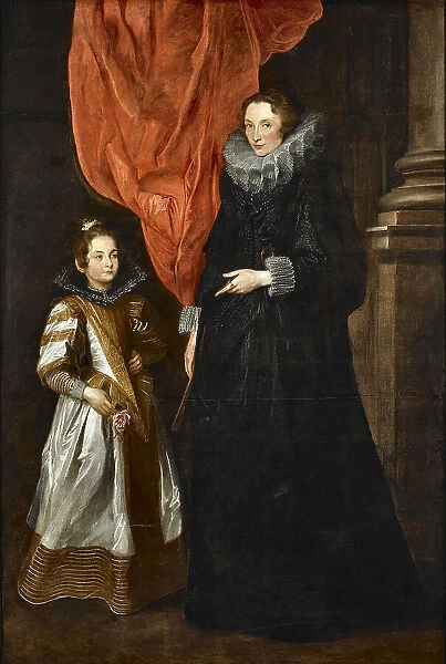 Portrait of Geronima Brìgnole Sale with her daughter Maria Aurelia, 1627. Creator: Dyck, Sir Anthonis van (1599-1641)