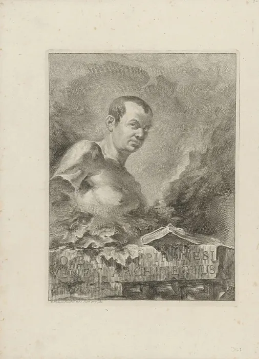 Framed Print : Portrait of Giovanni Battista Piranesi (1720-1778), 1756. Creator: Polanzani, Francesco (1700-after 1783) Framed Print : Portrait of Giovanni Battista Piranesi (1720-1778), 1756. Creator: Polanzani, Francesco (1700-after 1783)