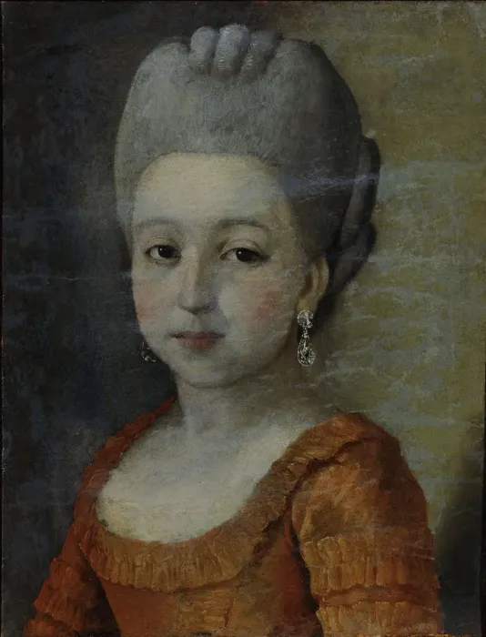 Framed Print : Portrait of a Girl, 1770s. Artist: Ostrovsky, Grigory (active 1760-1780) Framed Print : Portrait of a Girl, 1770s. Artist: Ostrovsky, Grigory (active 1760-1780)