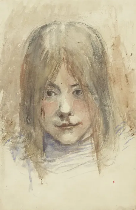 Framed Print : Portrait of a girl, 1834-1911. Creator: Jozef Israels Framed Print : Portrait of a girl, 1834-1911. Creator: Jozef Israels