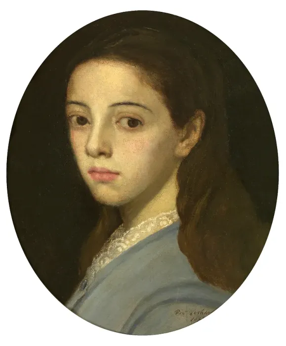 Framed Print : Portrait of a Girl, 1872. Creator: Pieter Verhaert Framed Print : Portrait of a Girl, 1872. Creator: Pieter Verhaert