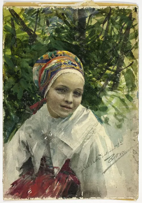 Framed Print : Portrait of a Girl, 1883. Creator: Anders Leonard Zorn Framed Print : Portrait of a Girl, 1883. Creator: Anders Leonard Zorn
