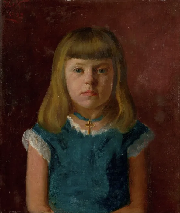 Framed Print : Portrait of a girl, 1885. Creator: Ferdinand Katona Framed Print : Portrait of a girl, 1885. Creator: Ferdinand Katona