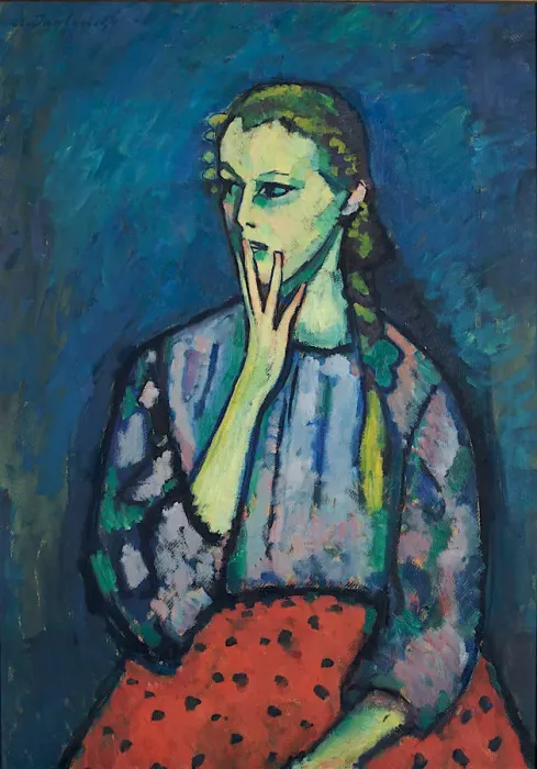 Framed Print : Portrait of a Girl, 1909. Artist: Javlensky, Alexei, von (1864-1941) Framed Print : Portrait of a Girl, 1909. Artist: Javlensky, Alexei, von (1864-1941)