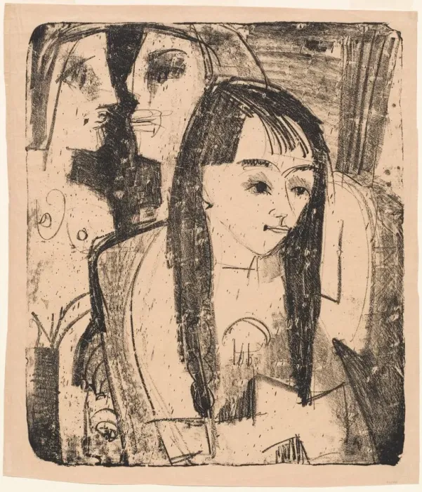 Framed Print : Portrait of a Girl, 1921. Creator: Ernst Kirchner Framed Print : Portrait of a Girl, 1921. Creator: Ernst Kirchner
