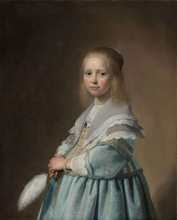Framed Print : Portrait of a Girl Dressed in Blue, 1641. Creator: Jan Verspronck Framed Print : Portrait of a Girl Dressed in Blue, 1641. Creator: Jan Verspronck