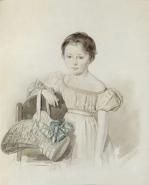 Portrait of a Girl With Hat In Her Hand