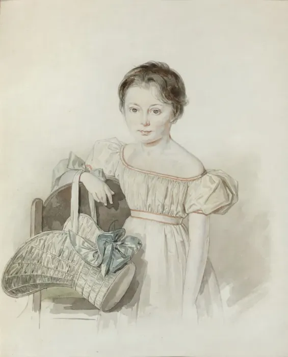 Framed Print : Portrait of a Girl With Hat In Her Hand Framed Print : Portrait of a Girl With Hat In Her Hand