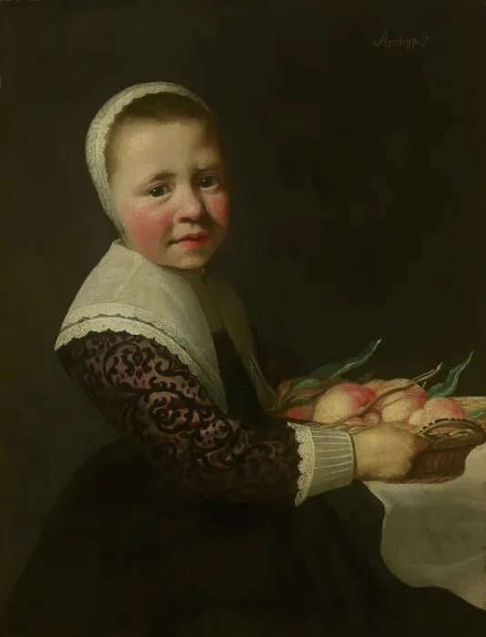 Framed Print : Portrait of a Girl with Peaches. Creator: Aelbert Cuyp Framed Print : Portrait of a Girl with Peaches. Creator: Aelbert Cuyp